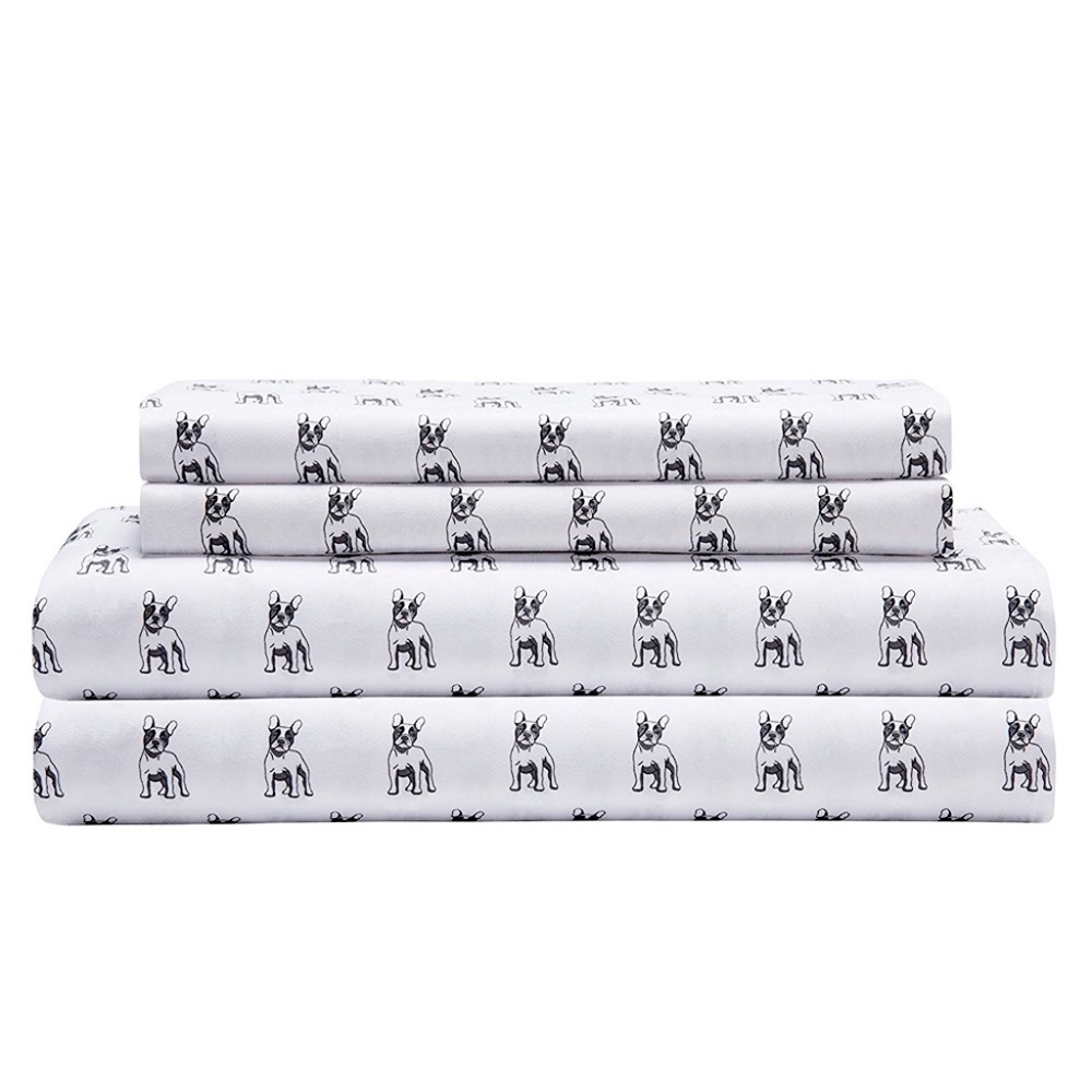 4pc QUEEN Sheet Set ◈ Frenchie - Picture 2 of 4